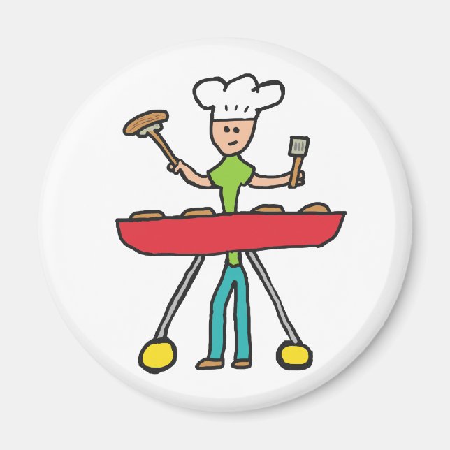 Barbecue Grillmaster BBQ Magnet (Front)