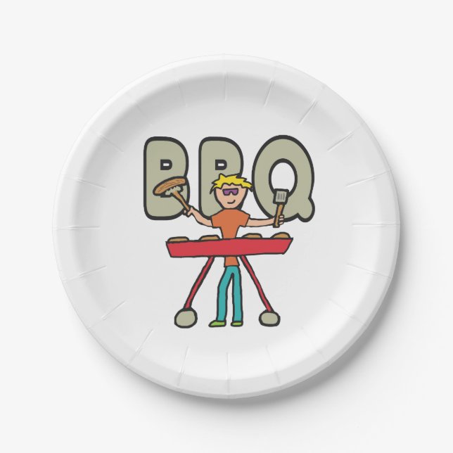 Barbecue Grillmaster BBQ Paper Plate (Front)