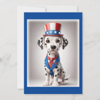 Barbecue Invitation 4th of July Dalmatian.