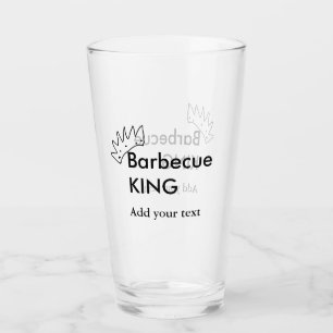 Barbecue king add name text men kitchen bakery glass