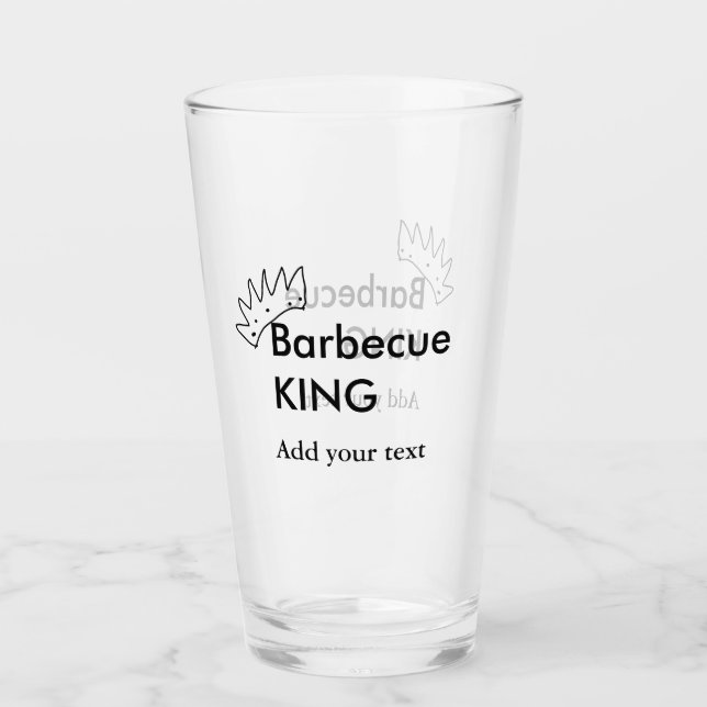 Barbecue king add name text men kitchen bakery  glass (Front)