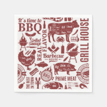 Barbecue Paper Napkins, BBQ Grill Party Supplies