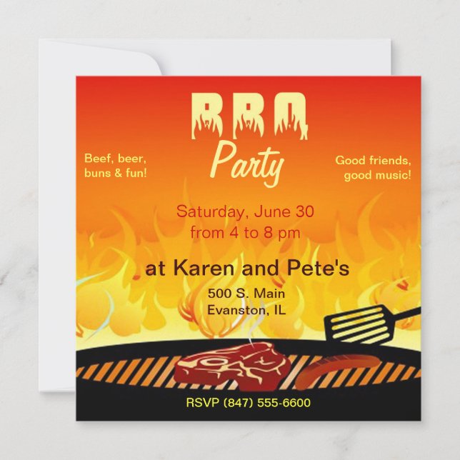 barbecue party invitation (Front)