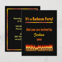 Barbecue Party Invitation by Grillmaster (nameI