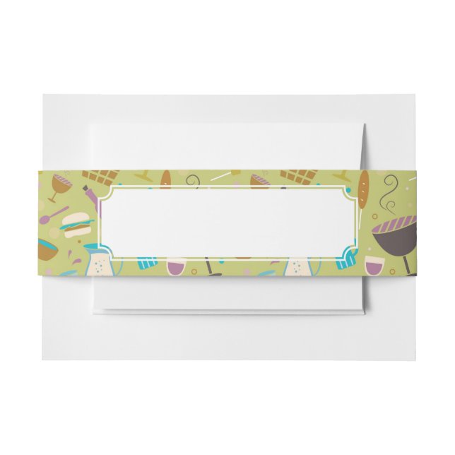 Barbecue Pattern Invitation Belly Band (Front Example)