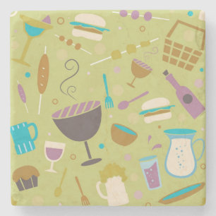 Barbecue Pattern Stone Coaster
