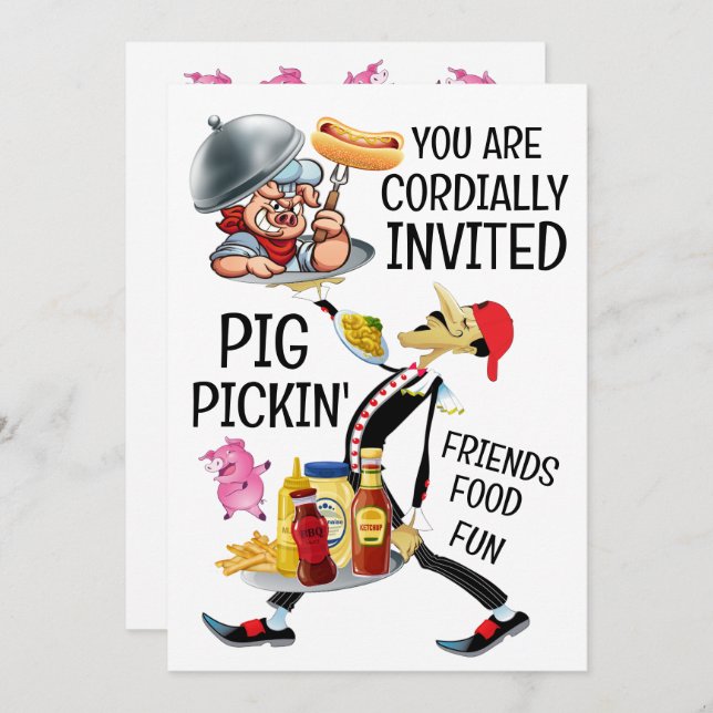 Barbecue / Pig Pickin' Invitation (Front/Back)