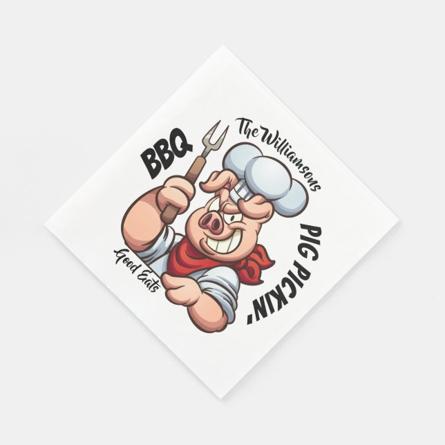 Barbecue Pig Pickin' Napkin (Corner)