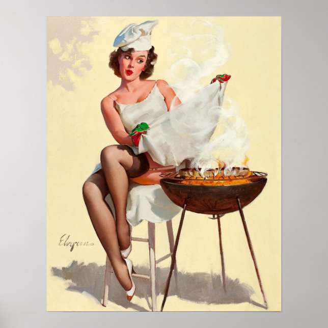 Barbecue Pin-Up Girl Poster (Front)