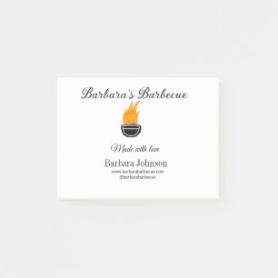 Barbecue restaurant kitchen social media website n post-it notes