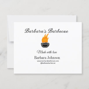 Barbecue restaurant kitchen social media website n postcard
