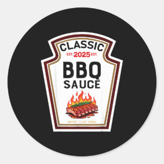Barbecue sauce halloween costume family matching classic round sticker