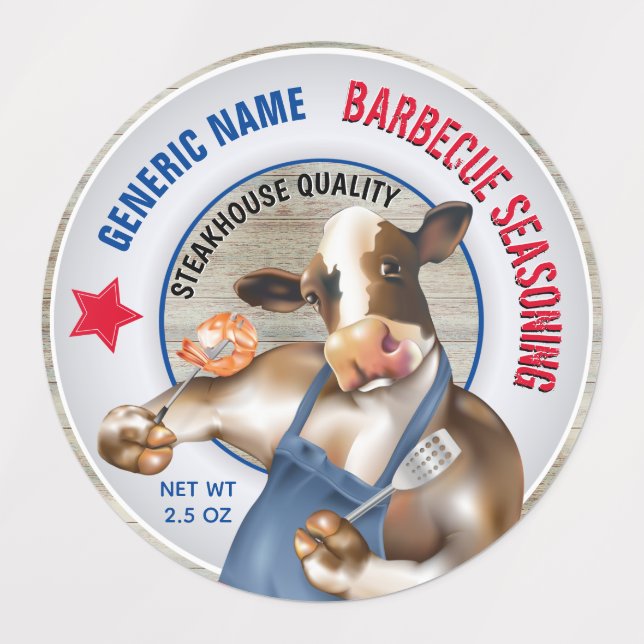 Barbecue Seasoning Cow Grilling Shrimp (Design 1)