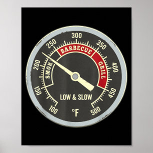 Barbecue Thermometer Smoky Barbecue Grill Low Slow Poster