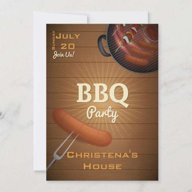 Barbecue Time BBQ Party Invitation (Front)
