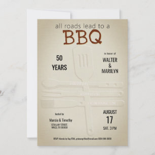 Barbecue Wedding Anniversary Invitation