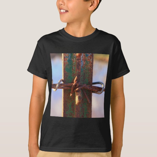 Barbed Wire and Rust Cross T-Shirt (Front)