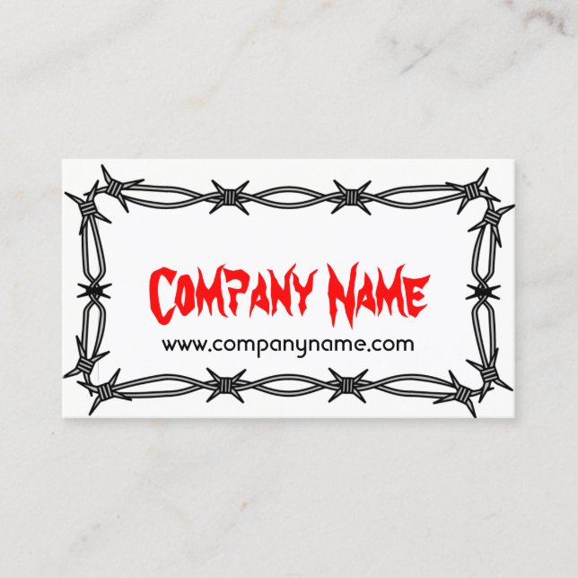 Barbed Wire Double Sided Business Card Template (Front)