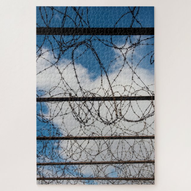 Barbed Wire Fence Jigsaw Puzzle (Vertical)