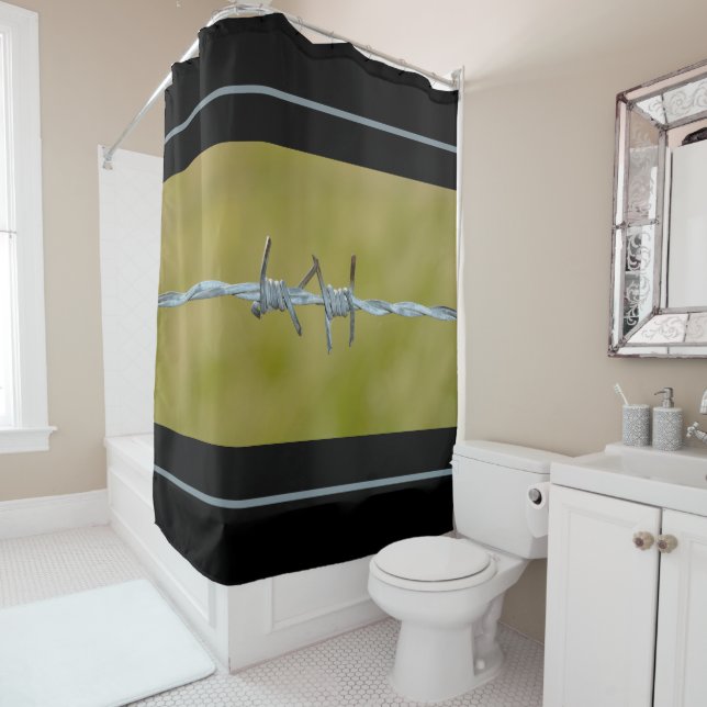 Barbed wire fence   - shower curtain (In Situ)