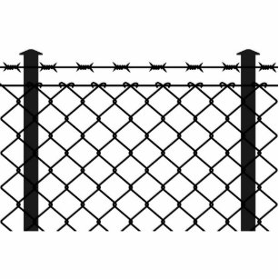 Barbed Wire Fence Silhouette Standing Photo Sculpture