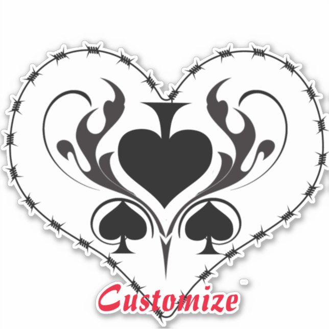 Barbed Wire Heart Black Spades Thunder_Cove (Front)