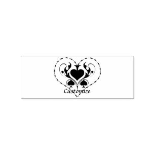 Barbed Wire Heart Black Spades Thunder_Cove  Rubber Stamp