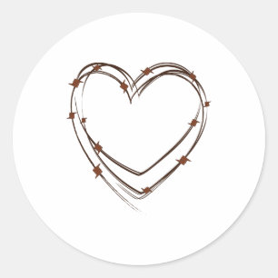 Barbed Wire Heart Classic Round Sticker