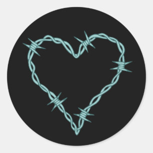 Barbed Wire Heart Classic Round Sticker