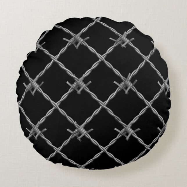 Barbed Wire Round Cushion (Front)