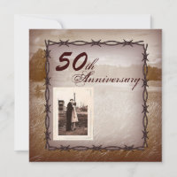 barbed wire western 50th wedding anniversary
