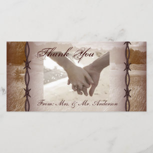 barbed wire western country wedding thank you