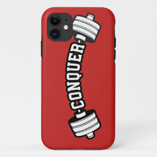 Barbell, CONQUER - Inspirational Weightlifting Gym Case-Mate iPhone Case