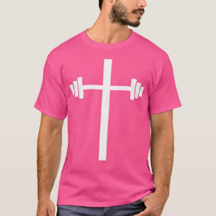 Barbell Dumbbell Cross Christian Jesus Gym Workout T-Shirt