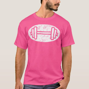 Barbell Gym White Distressed Weightlifting - T-Shirt