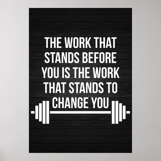 Barbell Inspirational Words - Workout Motivational Poster (Front)