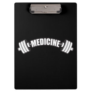 Barbell - Iron Medicine - Weight Lifting Gym Clipboard