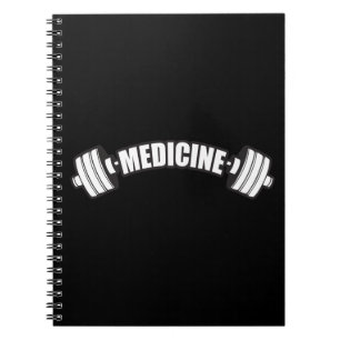 Barbell - Iron Medicine - Weight Lifting Gym Notebook