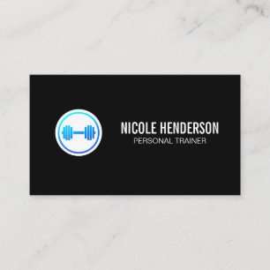 Barbell Logo Health Fitness Business Card