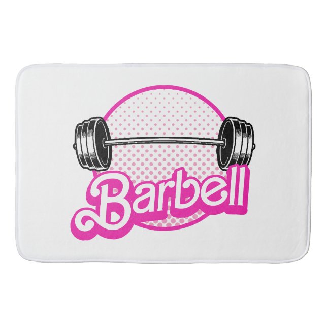 Barbell - pink bath mat (Front)