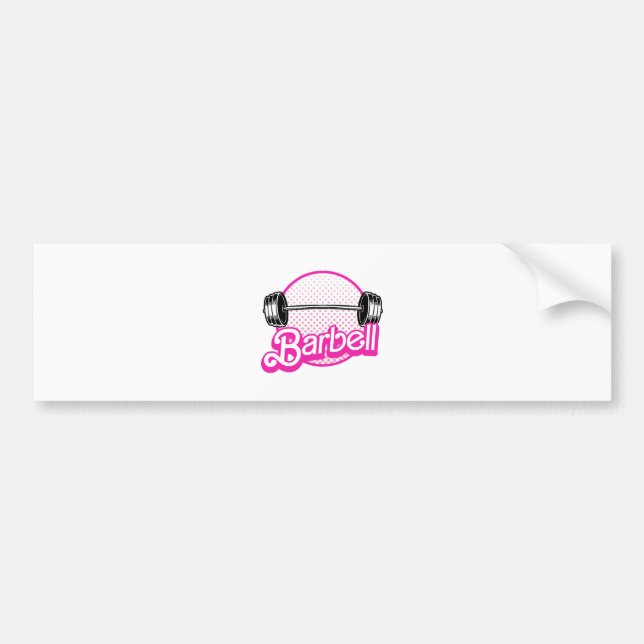 Barbell - pink bumper sticker (Front)