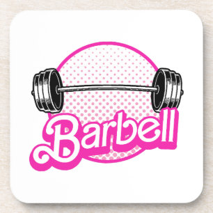 Barbell - pink coaster