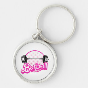 Barbell - pink key ring