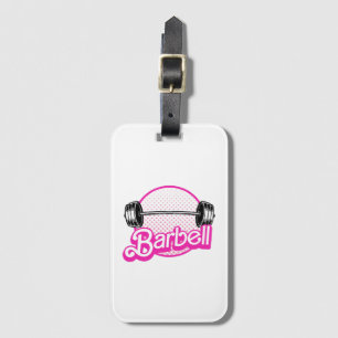 Barbell - pink luggage tag
