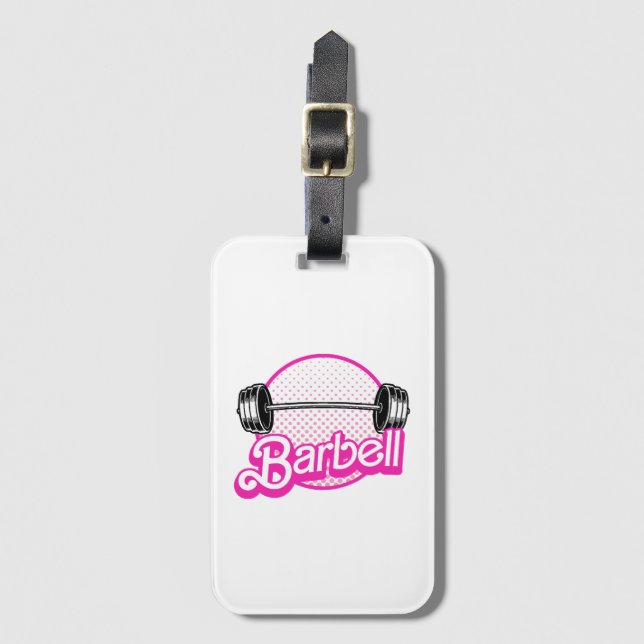 Barbell - pink luggage tag (Front Vertical)