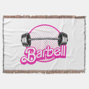Barbell - pink throw blanket