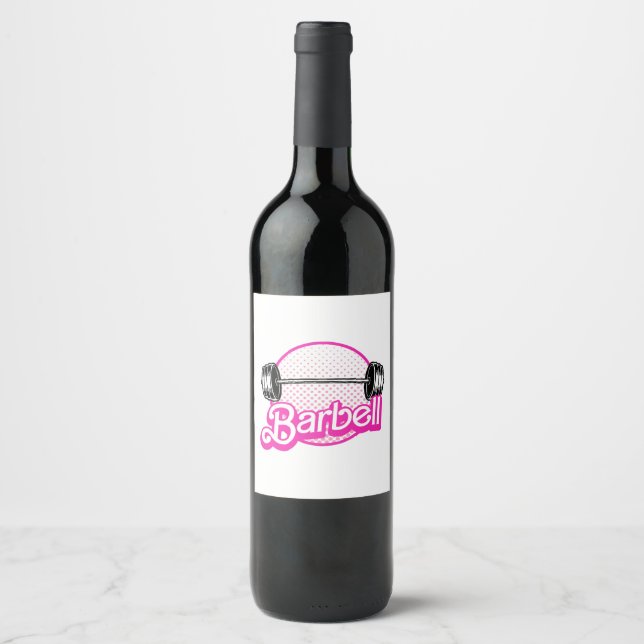 Barbell - pink wine label (Front)