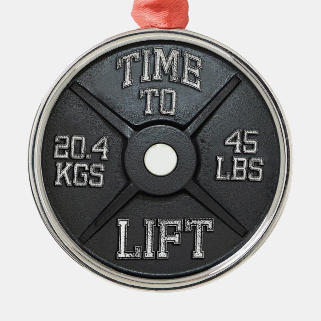 Barbell Plate - Lift Heavy Metal Tree Decoration (Front)