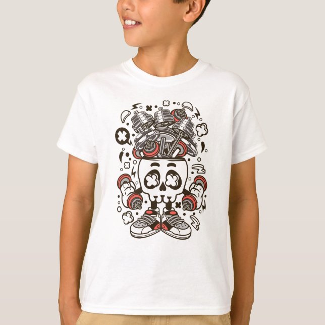 Barbell Skull Head T-Shirt (Front)
