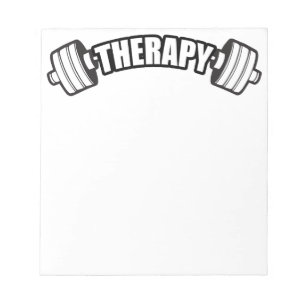 Barbell - THERAPY - Workout Inspirational Notepad